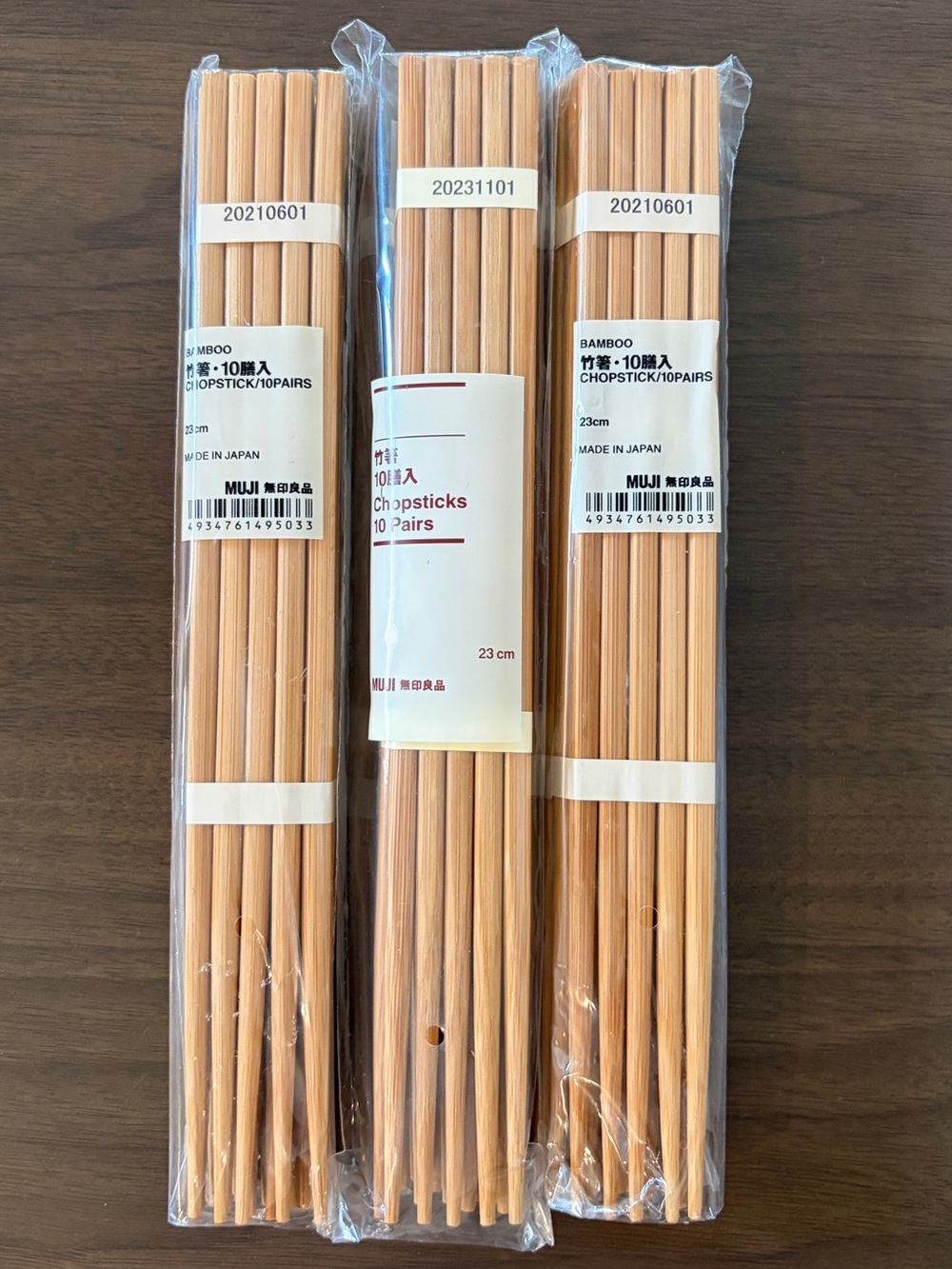 Muji Bamboo Chopsticks - Natural Light Brown (3 Packs)